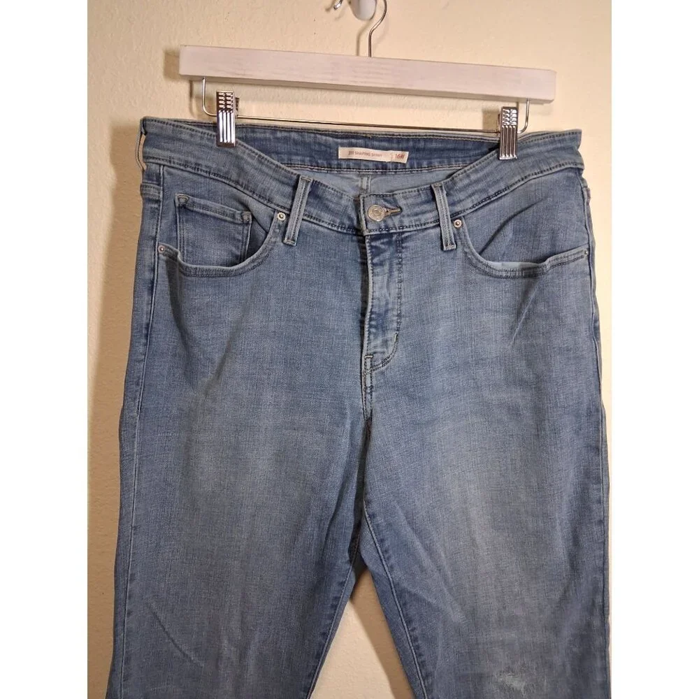 VTG Levi's Strauss 311 Shaping Skinny Denim Blue Jeans Women's Size 16W AL1 - Picture 2 of 9